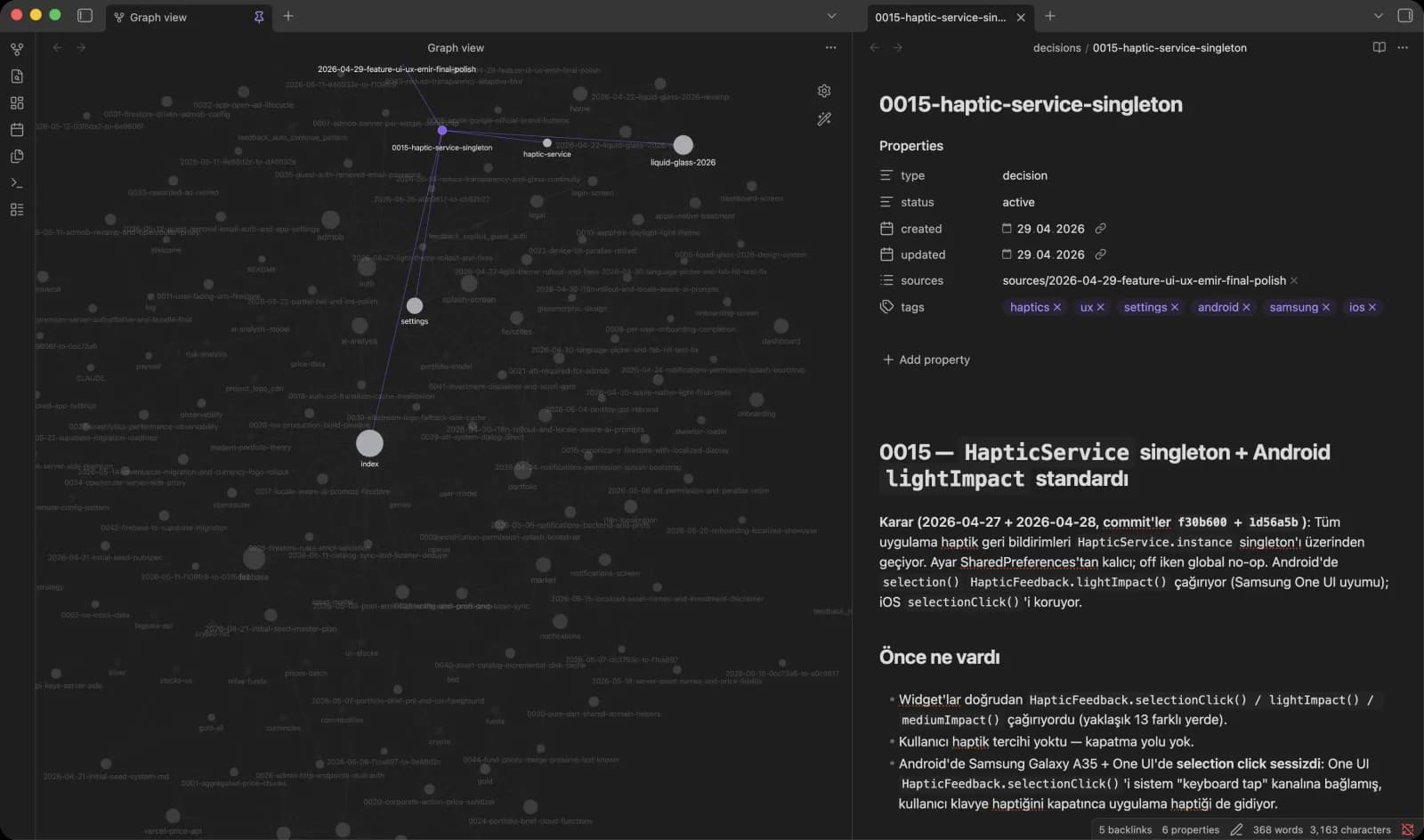 Graph + decision page